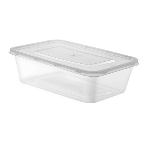 Microwavable Rectangle Pot with Lid 1000ml (Box of 250)