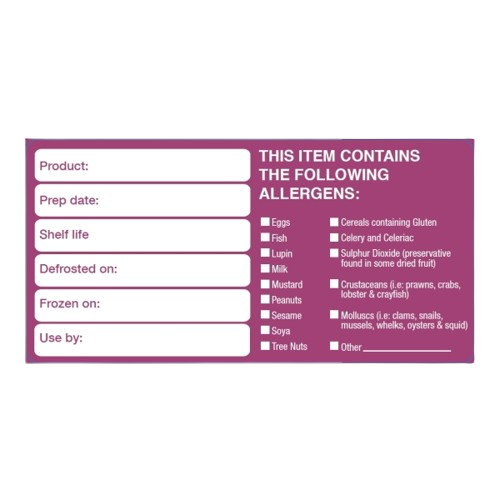 Allergen Product and Shelf Life Labels (Box of 500)