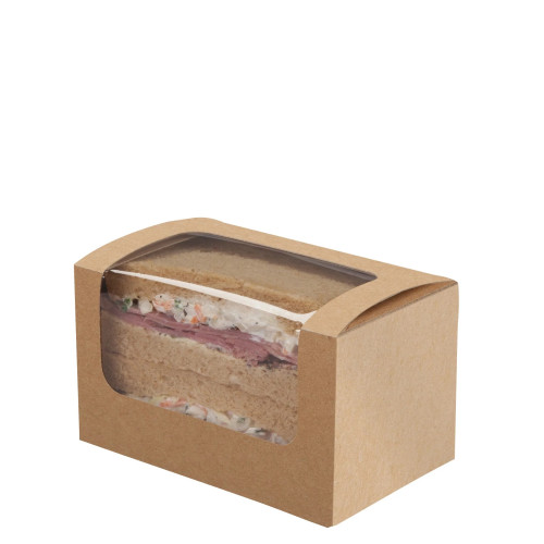 Kraft Sandwich Box 13 x 8 x 7cm (Box of 500)