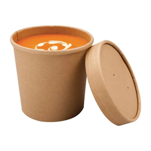 Kraft Soup Pot with Lid 16oz (Box of 250)