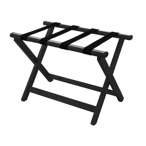 York Black Wooden Luggage Rack