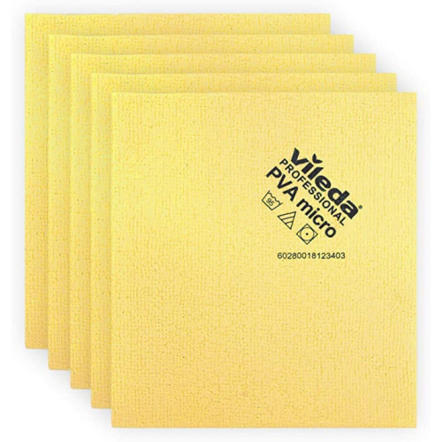 Vileda PVA Microfibre Cloth (Box of 5) - Yellow