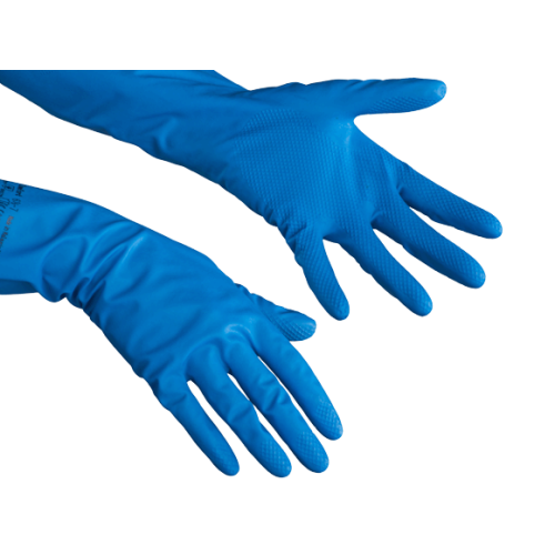 Vileda Blue Latex Gloves - Small (Box of 50 Pairs)