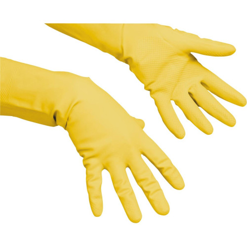 Vileda Yellow Latex Gloves - Small (Box of 50 Pairs)