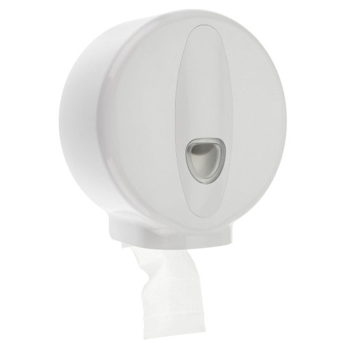 White Mini Jumbo Toilet Roll Dispenser 10"