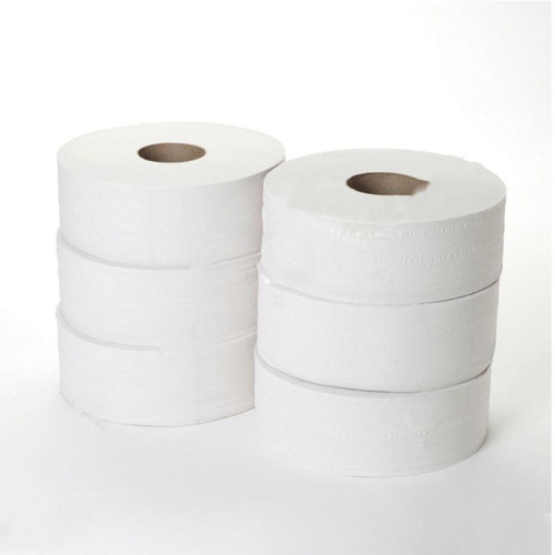 Jumbo 6.25” Core White 2 Ply Toilet Roll (Box of 6)