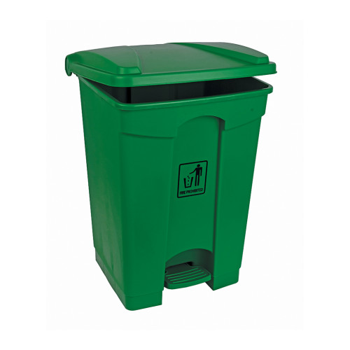 Polypropylene Pedal Bin 45 Litre (H60 x W41 x D41cm) (Box of 4) - Green