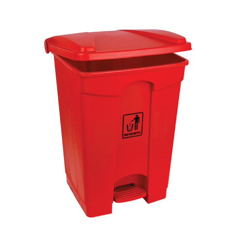 Polypropylene Pedal Bin 45 Litre (H60 x W41 x D41cm) (Box of 4) - Red