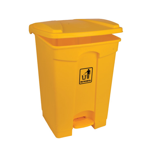 Polypropylene Pedal Bin 45 Litre (H60 x W41 x D41cm) (Box of 4) - Yellow