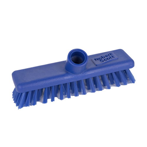 Professional Screw Thread Washable Deck Scrub Head with Stiff Fibres (H9.5 x W23 x D23cm) (Box of 5) - Blue