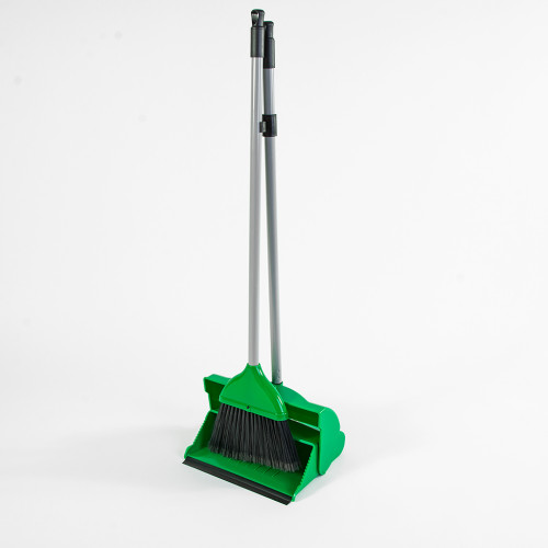 Professional Lobby Dust Pan Set with Soft Fibres (H103 x W31 x D25cm) (Box of 10) - Green