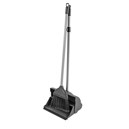 Professional Lobby Dust Pan Set with Soft Fibres (H103 x W31 x D25cm) (Box of 10) - Black