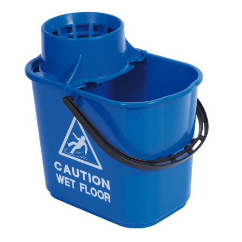 Eco Professional Mop Bucket with Wringer 15 Litre (H35 x W34 x D23cm) (Box of 10) - Blue