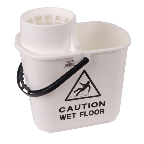 Eco Professional Mop Bucket with Wringer 15 Litre (H35 x W34 x D23cm) (Box of 10) - White