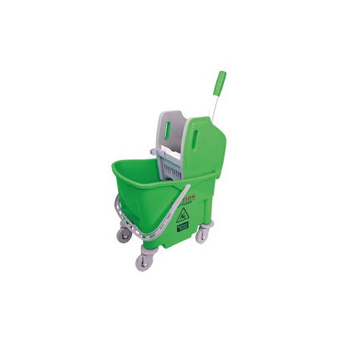 Plastic Kentucky Buffalo Mop Bucket and Wringer 25 Litre (H80 x W50 x D32cm) - Green