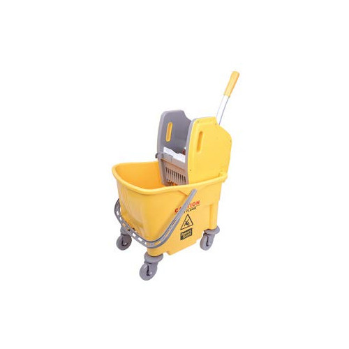Plastic Kentucky Buffalo Mop Bucket and Wringer 25 Litre (H80 x W50 x D32cm) - Yellow