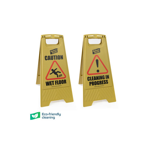 Eco Caution Wet Floor/Cleaning in Progress Standard Floor Sign (Box of 10)