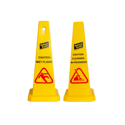 Caution Cleaning in Progress/Wet Floor Standard Safety Cone (Box of 5)