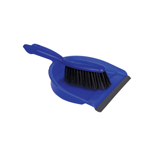 Professional Dust Pan Set with Stiff Fibres (H10 x W31 x D23cm) (Box of 12) - Blue