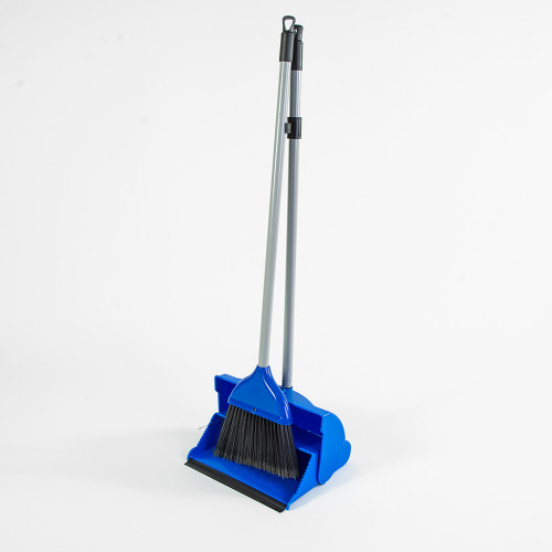 Professional Lobby Dust Pan Set with Soft Fibres (H103 x W31 x D25cm) (Box of 10) - Blue