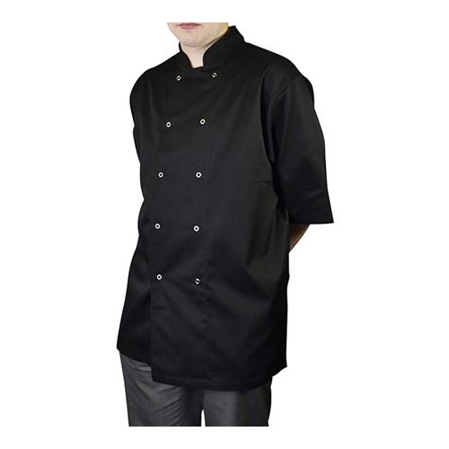 Chef Black Short Sleeve Jacket - Small