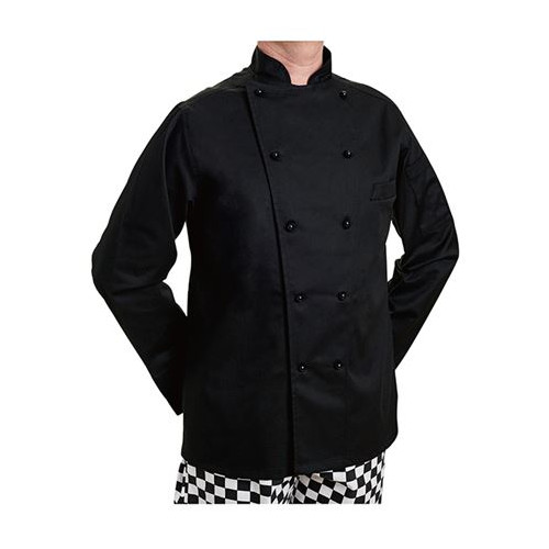 Chef+ Black Long Sleeve Jacket - Small
