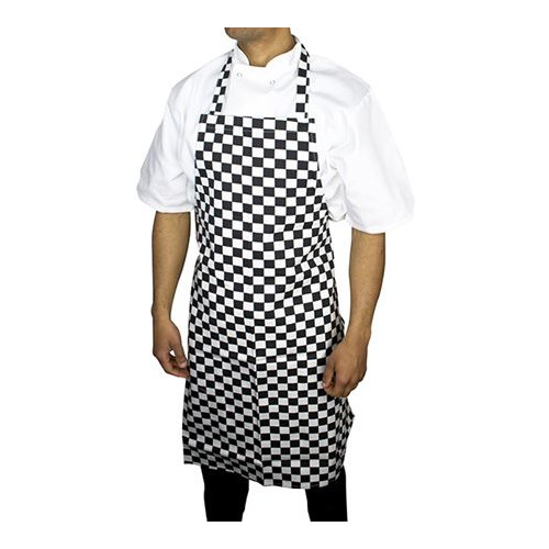 Checkered Catering Bib Apron 70 x 97cm