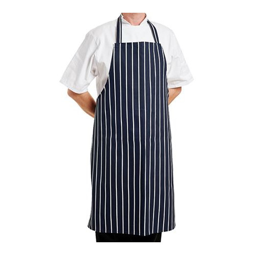 Blue Striped Catering Bib Apron 70 x 97cm