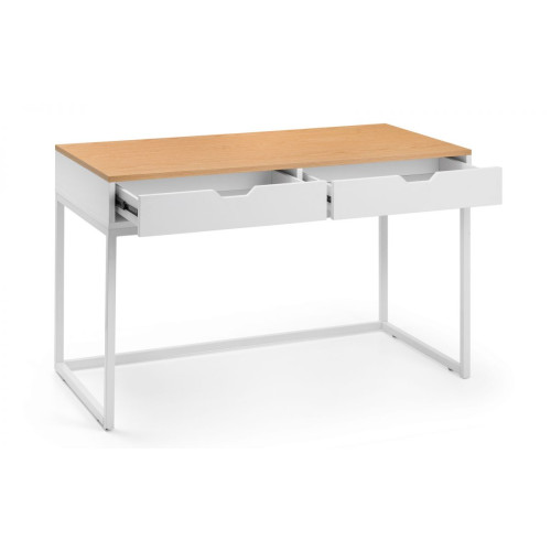 California White and Oak Effect Desk (D60 x W120 x H75)