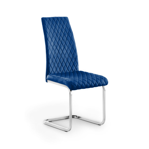 Calabria Blue Velvet Dining Chair (D58 x W43 x H100)