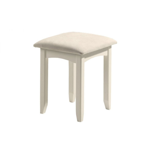Cameo Stone White with Ivory Faux Suede Dressing Stool (D36 x W42 x H46cm)