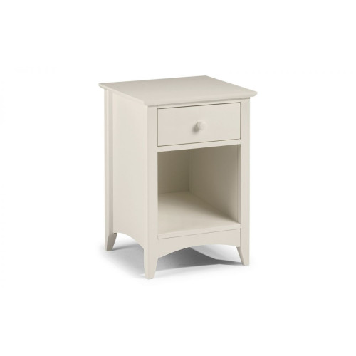 Cameo Stone White 1 Drawer Bedside (D43 x W44 x H63cm)