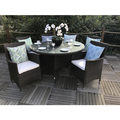 Nevada Rattan 6 Seater Round Set