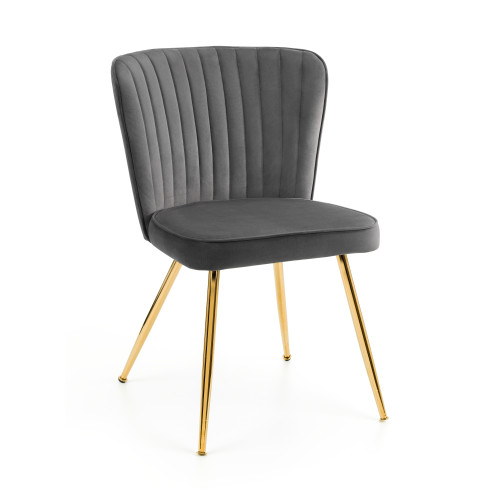 Cannes Grey Velvet Dining Chair (D48 x W56 x H83)