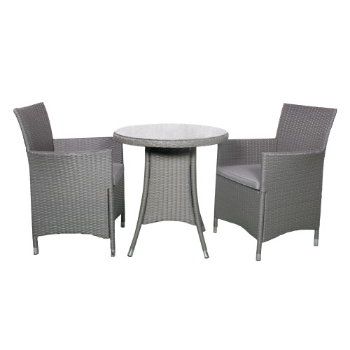 Nevada Rattan 2 Seater Round Set - Grey