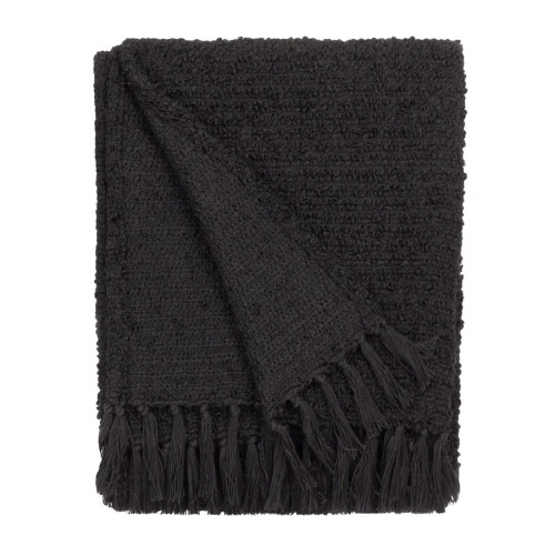 Yard Candar Textured Boucle Throw 130 x 170cm - Black