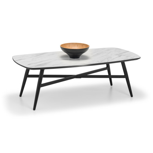 Caruso Black and White Marble Finish Coffee Table (D70 x W180 x H44)