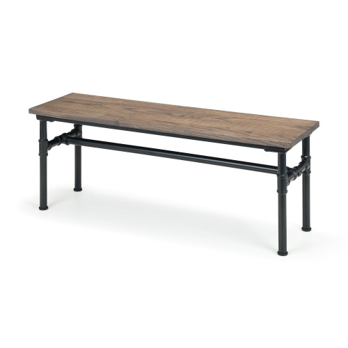 Carnegie Mocha Elm and Black Steel Bench (D35 x W120 x H44)