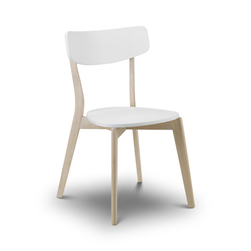 Casa White and Oak Dining Chair (D50 x W50 x H80)