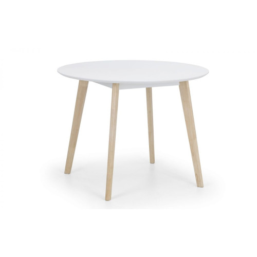 Casa Oak and White Round Dining Table (D100 x W100 x H75cm)