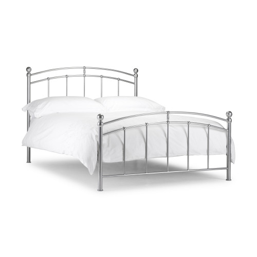 Chatsworth Bright Aluminium Finish Bed - Double (D202 x W140 x H108cm)