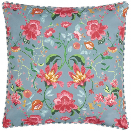 Wylder Nature Claudia Floral Outdoor Cushion 45 x 45cm - Duck Egg Blue