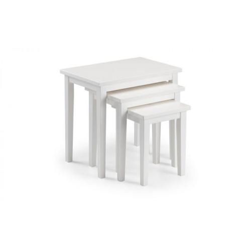 Cleo White Nest of 3 Tables (D33 x W48 x H46cm)