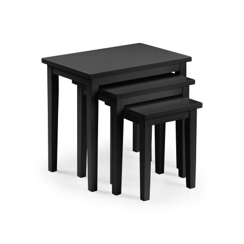 Cleo Occasional Black Nest of 3 Tables (D33 x W48 x H46cm)