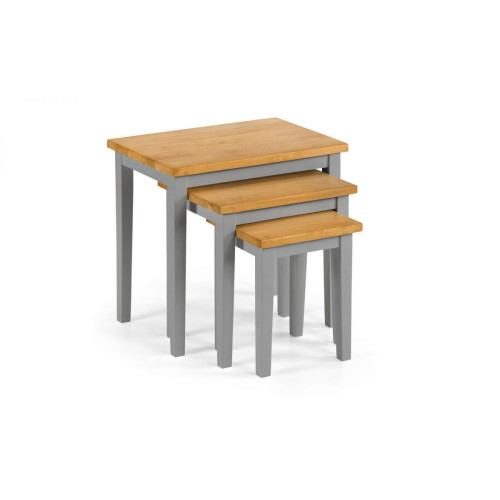 Cleo Occasional Grey and Oak Nest of Tables (D33 x W48 x H46)