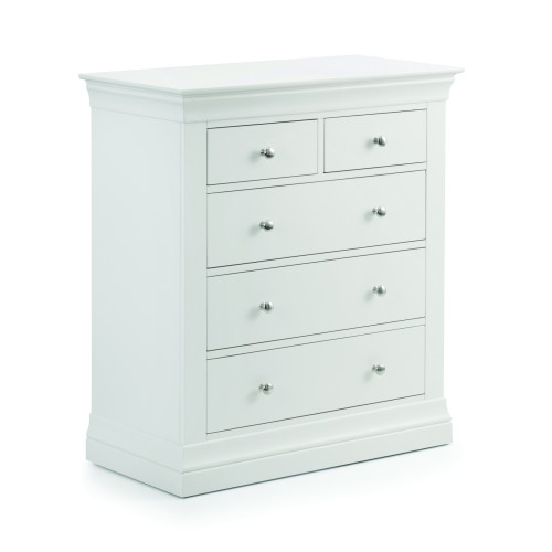 Clermont Grey Solid Pine 3+2 Drawer Chest (D45 x W90 x H100cm)