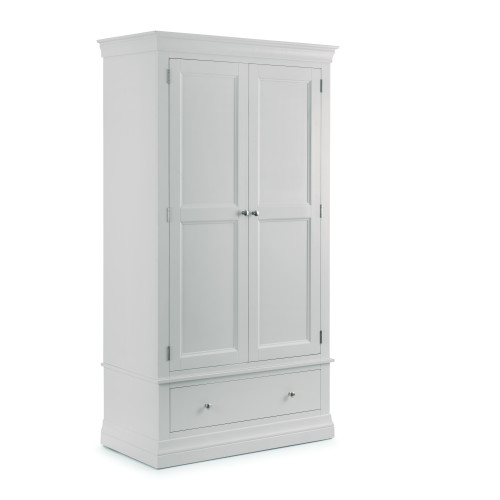 Clermont Grey Solid Pine 2 Door Combi Wardrobe (D56 x W110 x H192cm)