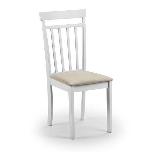 Set of 2 Coast White Finish Dining Chairs (D50 x W44 x H94cm)