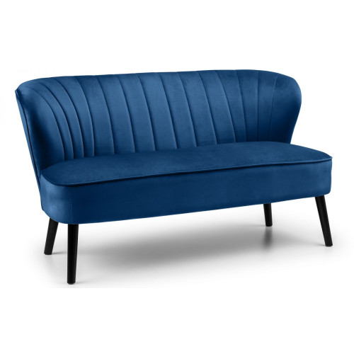 Coco Blue Velvet Fabric 2 Seater Sofa (D72 x W133 x H75)