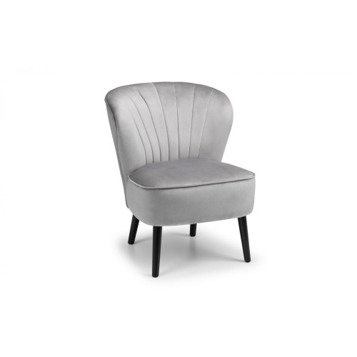 Coco Grey Velvet Fabric Accent Chair (D68 x W61 x H76)
